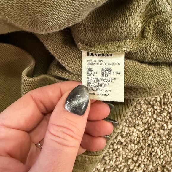 Buck Mason Brushed Loopback Hooded Sweatshirt Mens Medium - Picture 6 of 6